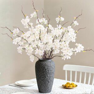 White 22.83 Inch 12-Pcs Blossom Branches Artificial Flowers Vases Home Decor
